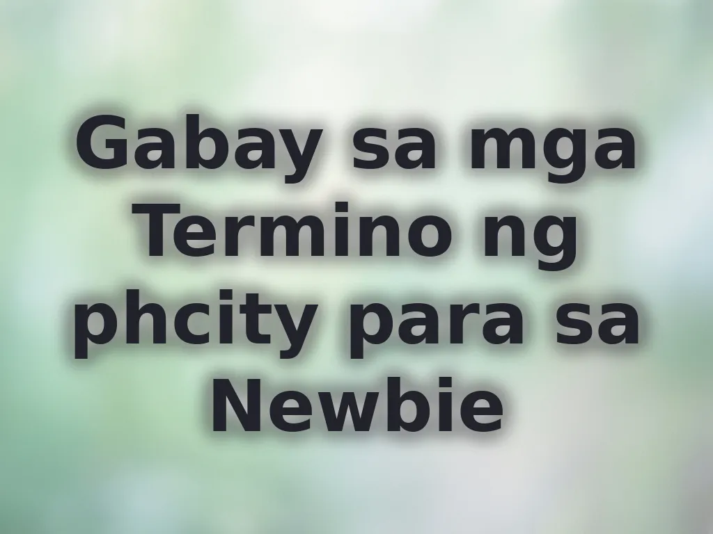Gabay sa mga Termino ng phcity